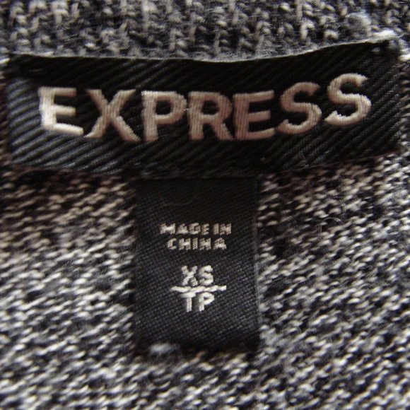 EXPRESS Gray & Black Marled 1/2 Sleeve ROUNDED Hem SWEATER Sz X-SMALL (XS) - Picture 6 of 6